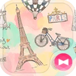 i love paris theme +home android application logo